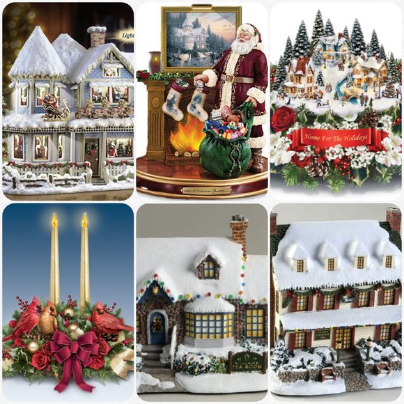 Thomas Kinkade Warm Glow of Christmas Table Centerpiece - Picture 2 of 3